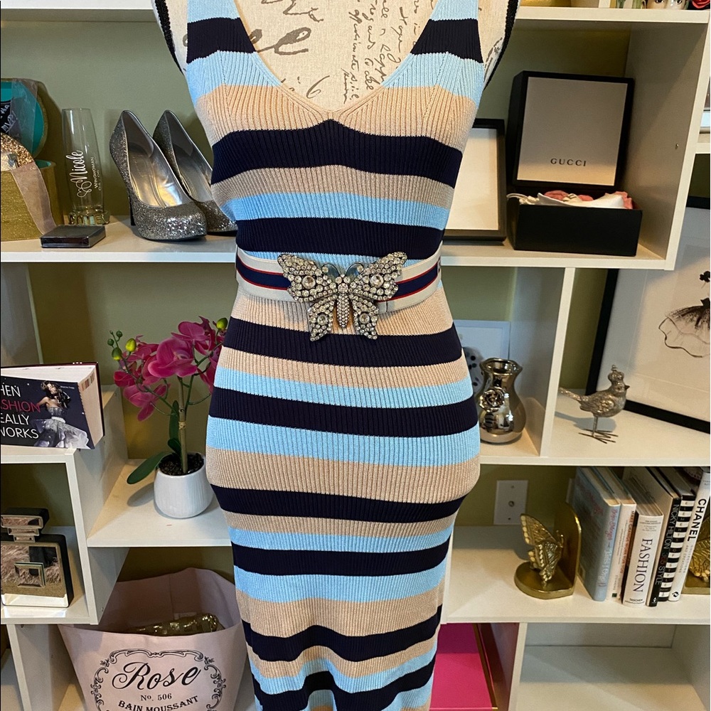 Bcbg max azria navy striped dress